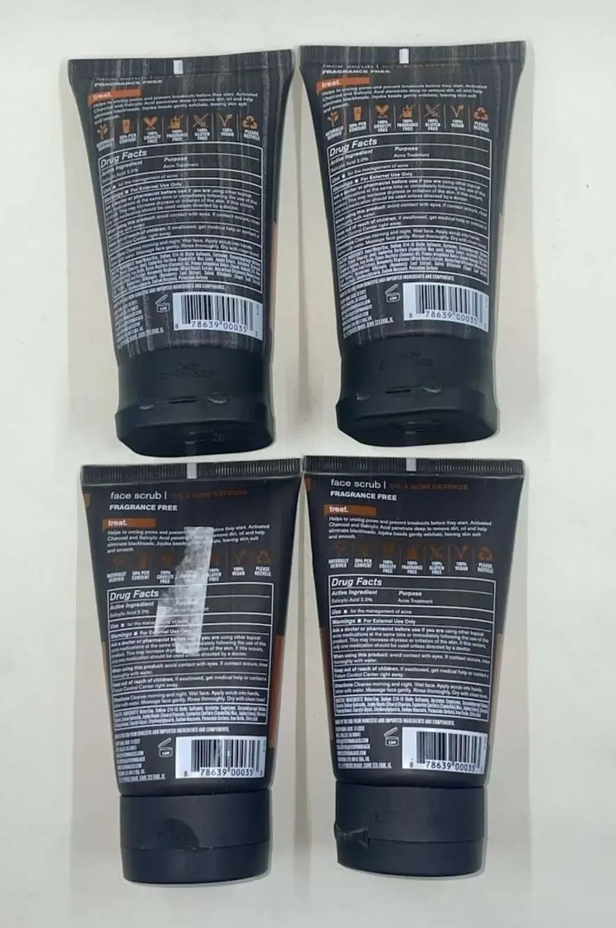 Every Man Jack Activated Charcoal Face Scrub Oil & Acne Defense 4.2 oz (4-Pack)